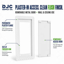 DJC Supply Flush Mount Recessed Access Panel for Wall & Ceiling, Plaster-In Metal Construction, Concealed Drywall Access Door for Plumbing, Electrical, HVAC & Utility Openings