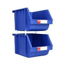 DJC Supply Stackable Storage Bins 2 Pack – 8.4" x 11" x 6.9" Heavy Duty Polypropylene Organizer, Hangable & Side-Connect Design for Garage, Tools, Parts, Warehouse & Home Storage