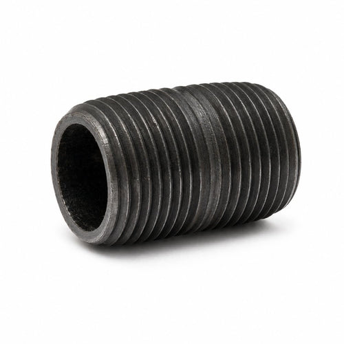 DJC Supply Black Iron Malleable/Black Steel Pipe Nipples, NPT Threaded Black Pipe