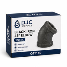 DJC Supply Black Iron Malleable/Black Steel Elbows and Hex Nipples, NPT Pipe Fittings