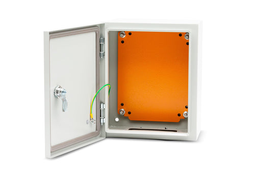DJC Supply Co. Steel 16 Gauge/1.25MM Thick Power Coated 6"x6"x4" Distribution Box with Mounting Plate, and 3MM Bar Lock