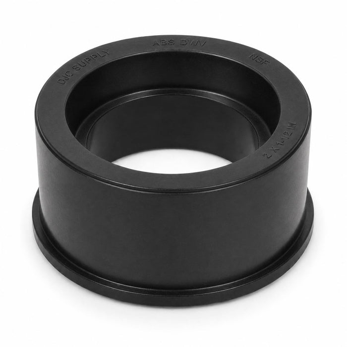 DJC Supply ABS DWV Reducer Bushings, Spigot x Hub Black Drain Waste Vent Pipe Fittings