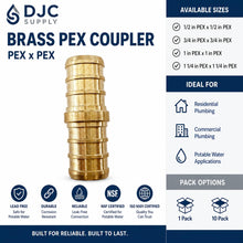 DJC Supply Brass PEX-B Fitting, Crimp-Style Plumbing Connector for PEX Tubing, Durable Brass Construction,