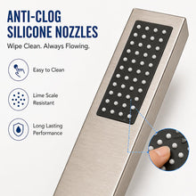 DJC Flow Handheld Shower Head Set – 100% 304 Stainless Steel Build with Metal Hose, Holder & Wall Connector – High Pressure Spray – Anti-Clog Nozzles – 10 Year Warranty