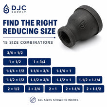 DJC Supply Black Iron Malleable/Black Steel Reducers and Ball Valves, NPT Pipe Fittings