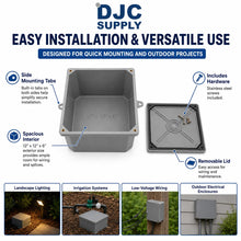 DJC Supply Non-Metallic Underground Terminal Junction Box – Gray, Watertight Seal – PJB Plastic/Fiberglass Blend