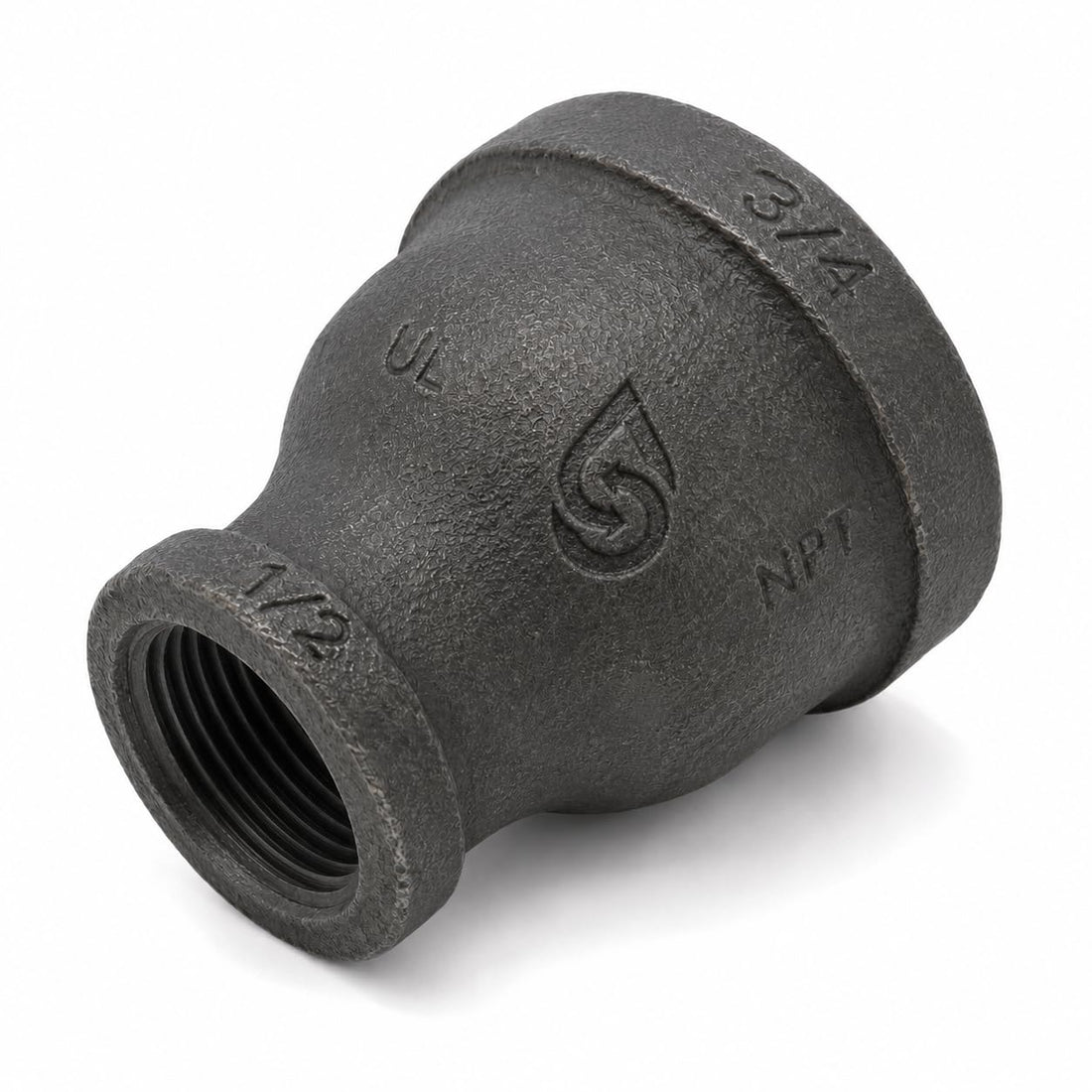 DJC Supply Black Iron Malleable/Black Steel Reducers and Ball Valves, NPT Pipe Fittings