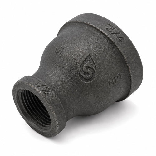 DJC Supply Black Iron Malleable/Black Steel Reducers and Ball Valves, NPT Pipe Fittings