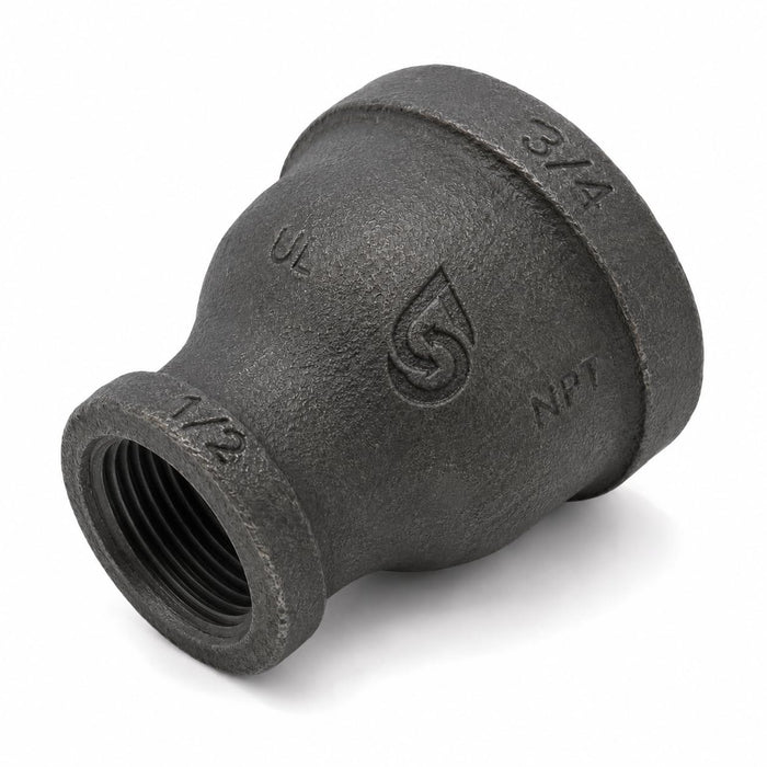 DJC Supply Black Iron Malleable/Black Steel Reducers and Ball Valves, NPT Pipe Fittings