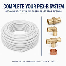 DJC Supply PEX-B Pipe, Flexible Polyethylene Tubing, NSF Certified, for Potable Water Plumbing, Compatible with Crimp & Clamp Brass Fittings