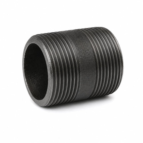 DJC Supply Black Iron Malleable/Black Steel Pipe Nipples, NPT Threaded Black Pipe