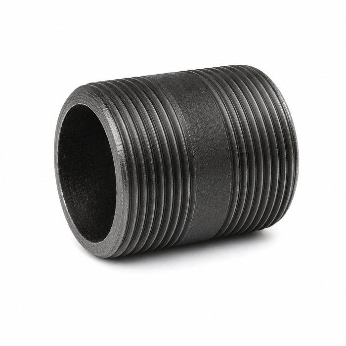 DJC Supply Black Iron Malleable/Black Steel Pipe Nipples, NPT Threaded Black Pipe
