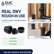 DJC Supply ABS DWV Caps, Black Drain Waste Vent Fittings