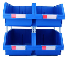 DJC Supply Extra Large Stackable Storage Bins 2 Pack – 16.5" x 14.5" x 6.9" Heavy Duty Organizer, Hangable & Side-Connect Design for Garage, Tools, Parts, Warehouse & Home Storage