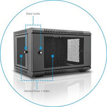Ares Vision 6U Steel Wall Mount Cabinet,19" Wide Server Equipment Rack, Built in Shelf & Cooling Fan