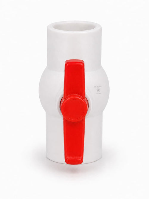 DJC Supply PVC Schedule 40 Ball Valves, Slip x Slip, White