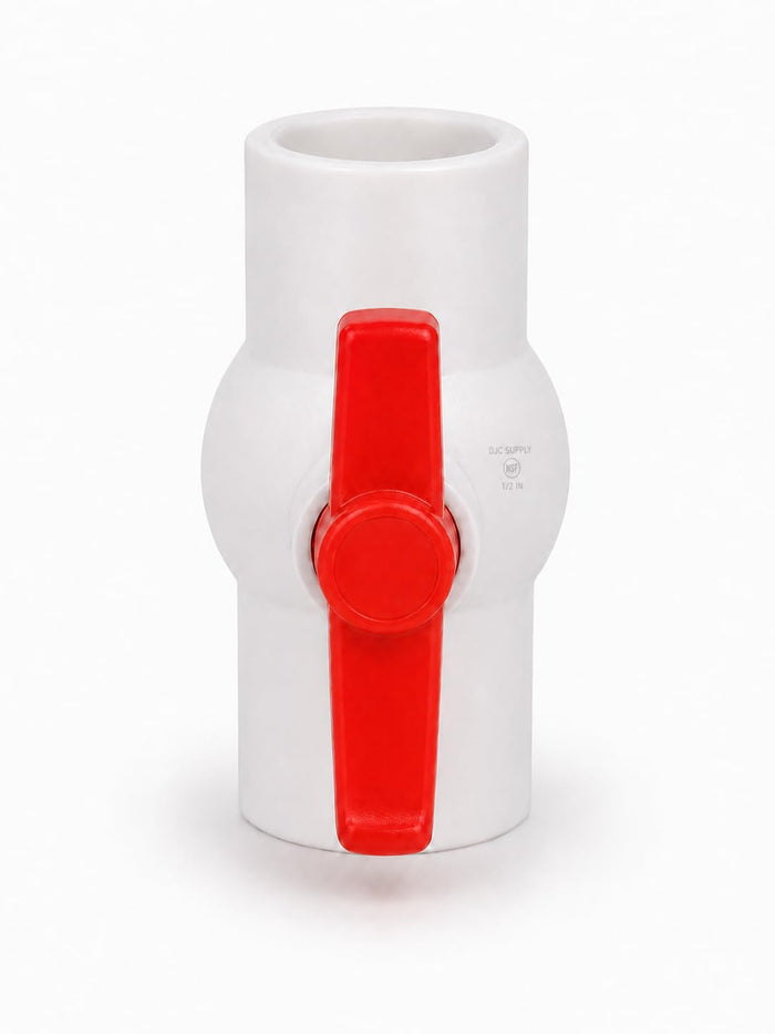 DJC Supply PVC Schedule 40 Ball Valves, Slip x Slip, White