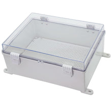 DJC Supply IP67 Waterproof Electrical Junction Box – 15.75" x 19.68" x 7.87" ABS Outdoor Weatherproof Enclosure, Hinged Clear Cover, Mounting Plate & Wall Brackets Included, Indoor/Outdoor Use