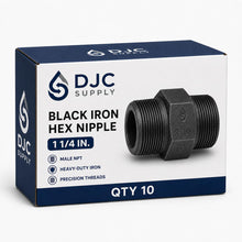 DJC Supply Black Iron Malleable/Black Steel Elbows and Hex Nipples, NPT Pipe Fittings