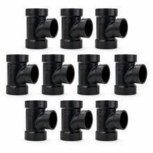 DJC Supply ABS DWV Sanitary Tees and Reducing Sanitary Tees, All Hub Black Drain Waste Vent Pipe Fittings