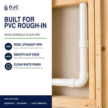 DJC Supply Schedule 40 PVC Pipe Sections, Slip Ends, White