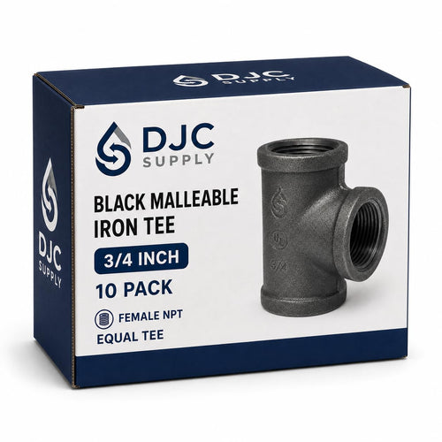 DJC Supply Black Iron Steel Tee Connector, NPT Threaded Pipe Fitting, UL Listed for Residential & Commercial Gas Applications – (Copy)