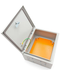DJC Supply Co. Steel 16 Gauge/1.25MM Thick Power Coated 6"x6"x4" Distribution Box with Mounting Plate, and 3MM Bar Lock