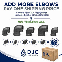 DJC Supply Black Iron Malleable/Black Steel Elbows and Hex Nipples, NPT Pipe Fittings