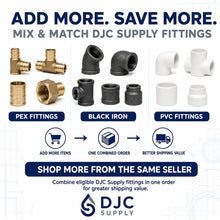 DJC Supply Black Iron Malleable/Black Steel Elbows and Hex Nipples, NPT Pipe Fittings