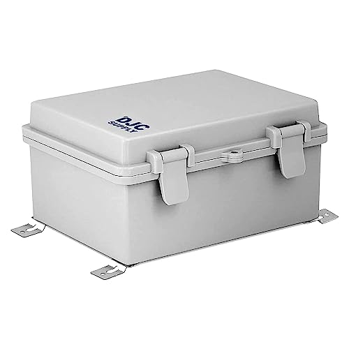 DJC Supply Co. ABS Waterproof IP67 Hinged Electronics Box with Mounting Plate, Bracket
