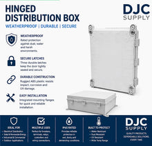 DJC Supply IP67 Waterproof Electrical Junction Box – 15.75" x 19.68" x 7.87" ABS Outdoor Weatherproof Enclosure, Hinged Clear Cover, Mounting Plate & Wall Brackets Included, Indoor/Outdoor Use
