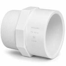 DJC Supply PVC Schedule 40 Threaded MIP and FIP Adapters, White