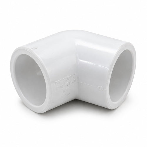 DJC Supply PVC Schedule 40 Elbows, 90 Degree, White