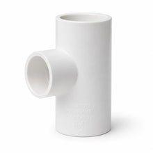 DJC Supply PVC Schedule 40 Tee, 1-1/2", White Pressure Fitting for Cold Water Supply, Slip x Slip x Slip, 1-Pack