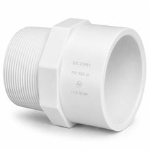 DJC Supply PVC Schedule 40 Threaded MIP and FIP Adapters, White