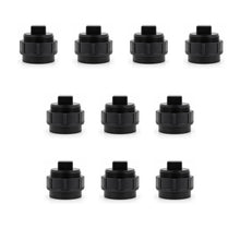 DJC Supply ABS DWV Cleanout Adapters with Plugs, Black - 1-1/2 Inch, 10