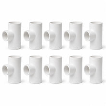 DJC Supply Schedule 40 PVC Straight Tees, White - 3/4 IN, 10
