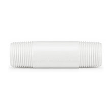 DJC Supply Schedule 40 PVC Threaded Pipe Nipples, White, Male NPT Both Ends