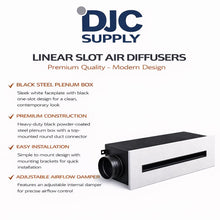 DJC Supply Linear HVAC Plenum Box – Powder Coated Steel Air Supply Box, No-Lip Flush Opening for Linear Vents, High Airflow Distribution, Multiple Sizes