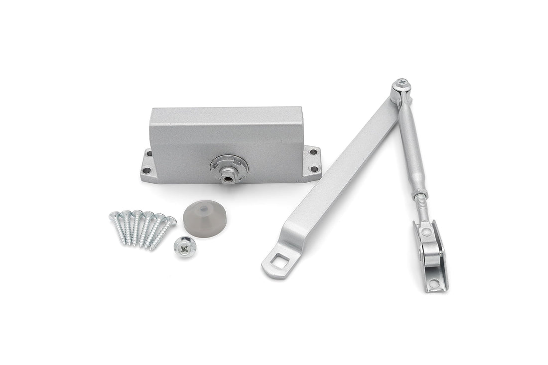 Ares Vision Silver Automatic 40KG/88LB Hydraulic Door Closer, Adjustable Speed, Residential Grade 3 Spring Hydraulic, Easy Installation Guide