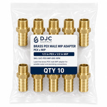 DJC Supply Brass PEX-B Fitting, Crimp-Style Plumbing Connector for PEX Tubing, Durable Brass Construction