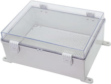 DJC Supply IP67 Waterproof Electrical Junction Box – 15.75" x 19.68" x 7.87" ABS Outdoor Weatherproof Enclosure, Hinged Clear Cover, Mounting Plate & Wall Brackets Included, Indoor/Outdoor Use