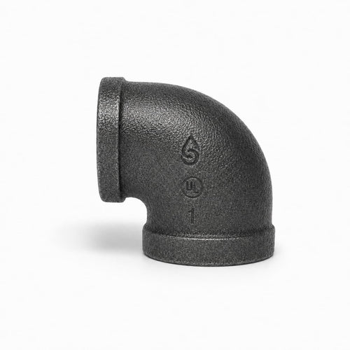 DJC Supply Black Iron Malleable/Black Steel 90 Degree Elbows, NPT Pipe Fittings