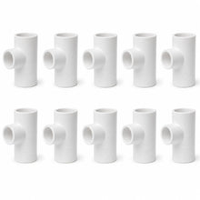 DJC Supply Schedule 40 PVC Straight Tees, White - 1/2 IN, 10