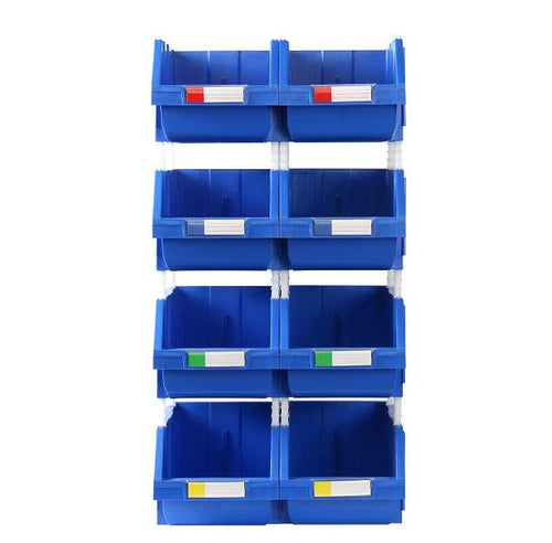 DJC Supply Extra Large Stackable Storage Bins 2 Pack – 16.5" x 14.5" x 6.9" Heavy Duty Organizer, Hangable & Side-Connect Design for Garage, Tools, Parts, Warehouse & Home Storage