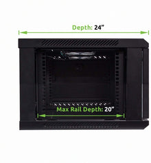 Ares Vision 6U Steel Wall Mount Cabinet,19" Wide Server Equipment Rack, Built in Shelf & Cooling Fan