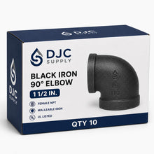 DJC Supply Black Iron Malleable/Black Steel 90 Degree Elbows, NPT Pipe Fittings