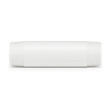 DJC Supply Schedule 40 PVC Threaded Pipe Nipples, White, Male NPT Both Ends