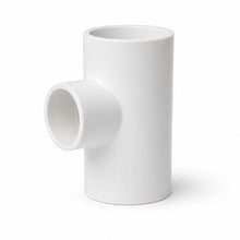 DJC Supply PVC Schedule 40 Tee, 2-1/2", White Pressure Fitting for Cold Water Supply, Slip x Slip x Slip, 1-Pack