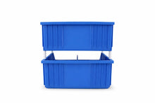 DJC Supply Extra Large Stackable Storage Bins 2 Pack – 16.5" x 14.5" x 6.9" Heavy Duty Organizer, Hangable & Side-Connect Design for Garage, Tools, Parts, Warehouse & Home Storage